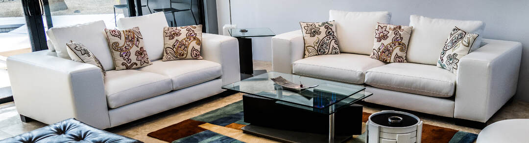 Faux Leather off-white Dual Indoor Sofas in performance grade material